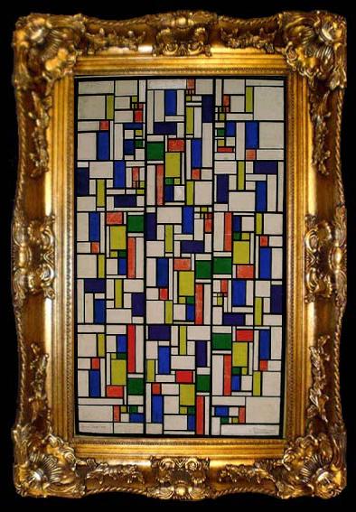 framed  Theo van Doesburg Color designs for Stained-Glass Composition V., ta009-2