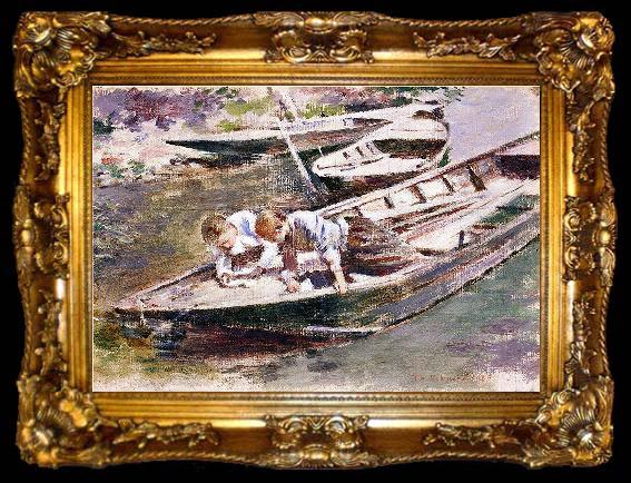 framed  Theodore Robinson Two in a Boat, ta009-2