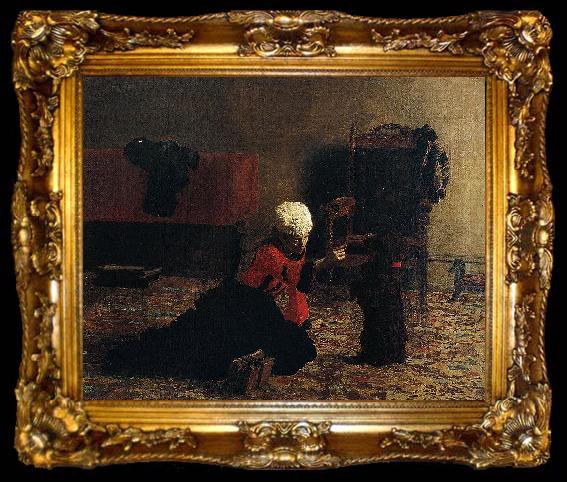 framed  Thomas Eakins Elizabeth Crowell with a Dog, ta009-2