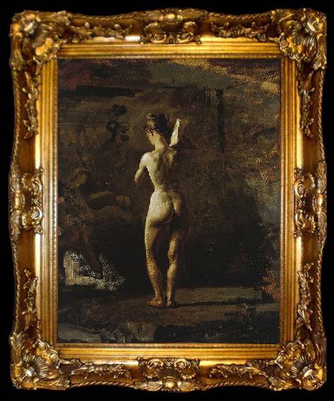 framed  Thomas Eakins Study for William Rush Carving His Allegorical Figure of the Schuylkill, ta009-2