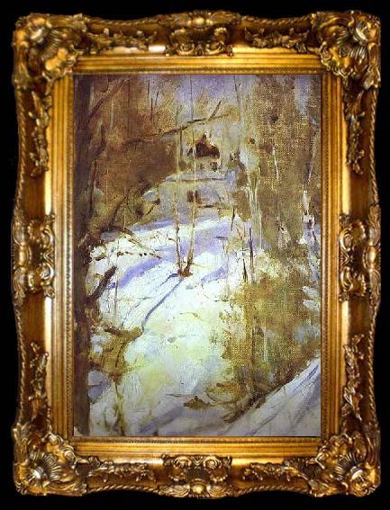 framed  Valentin Serov Winter in Abramtsevo, ta009-2