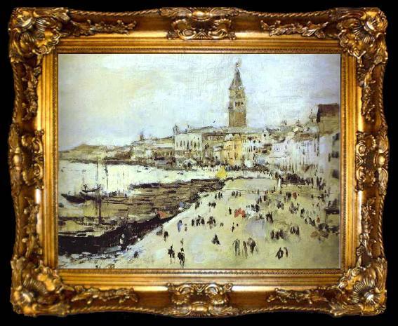 framed  Valentin Serov Seaside in Venice. Study, ta009-2