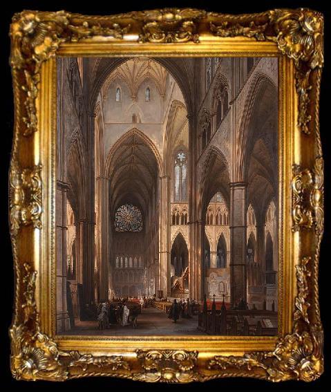 framed  Victor-Jules Genisson Interior of Westminster Abbey, ta009-2