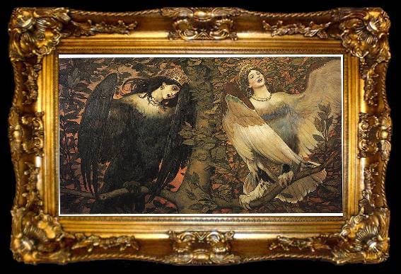 framed  Viktor Vasnetsov Birds of Joy and Sorrow, ta009-2