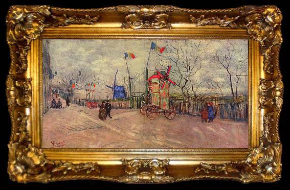 framed  Vincent Van Gogh Strabenszene auf dem Montmartre, ta009-2