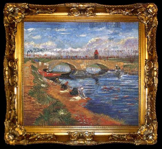 framed  Vincent Van Gogh The Gleize Bridge over the Vigueirat Canal, ta009-2