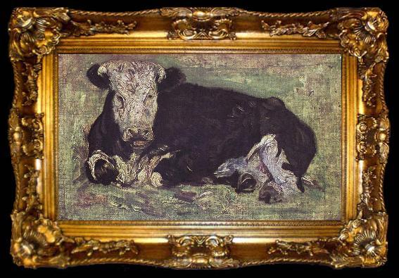 framed  Vincent Van Gogh Liegende Kuh, ta009-2
