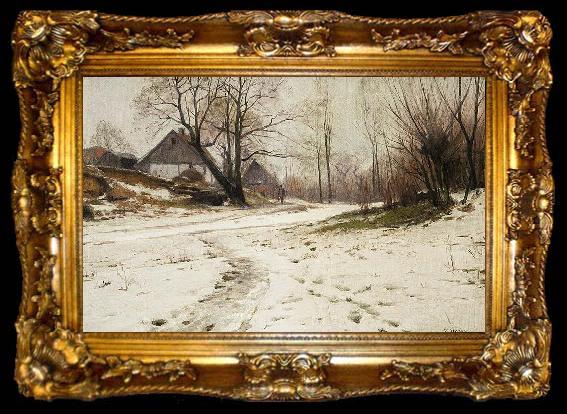 framed  Walter Moras Verschneite Dorflandschaft, ta009-2