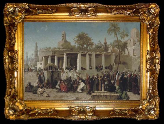 framed  Wilhelm Gentz Crowds Gathering before the Tombs of the Caliphs, ta009-2
