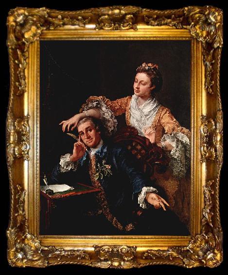 framed  William Hogarth David Garrick with His Wife, ta009-2