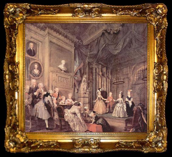 framed  William Hogarth Theaterauffuhrung der Kinder im Hause des John Conduit, ta009-2