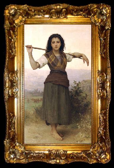 framed  William-Adolphe Bouguereau Pastourelle, ta009-2