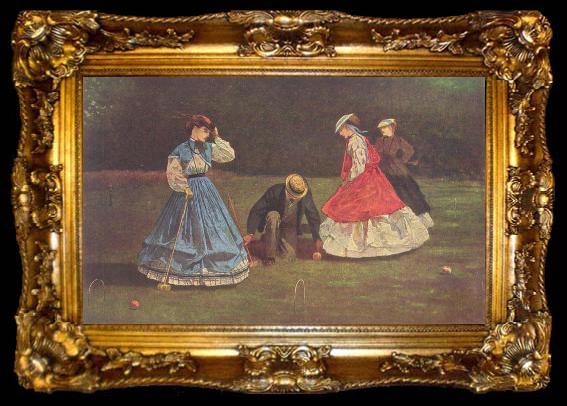 framed  Winslow Homer Croquetspiel, ta009-2