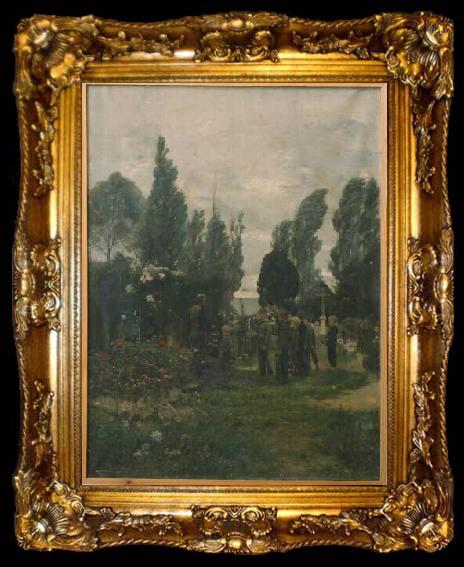 framed  edouard Joseph Dantan Enterrement dun enfant a Villerville, ta009-2