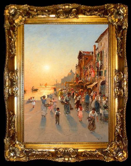 framed  wilhelm von gegerfelt Evening View from Venice, ta009-2