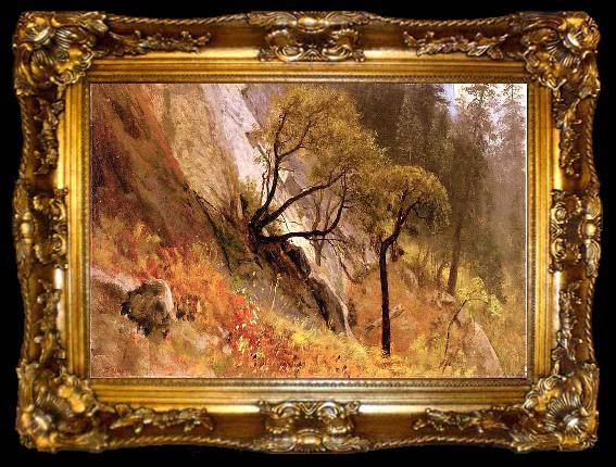 framed  Albert Bierstadt Landscape Study, Yosemite California, ta009-2