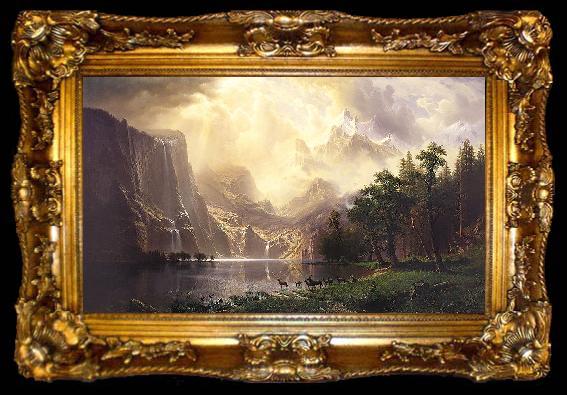 framed  Albert Bierstadt Among the Sierra Nevada Mountains, California, ta009-2
