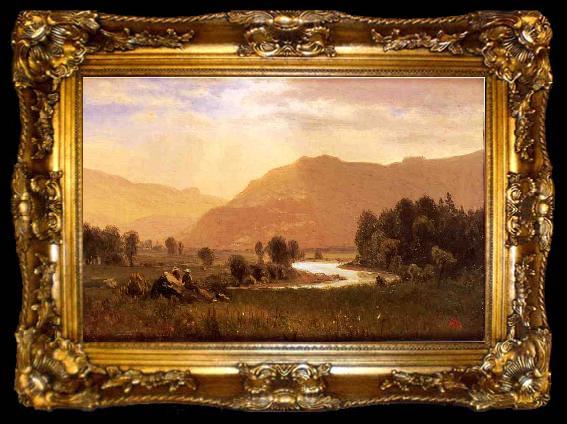 framed  Albert Bierstadt Figures_in_a_Hudson_River_Landscape, ta009-2