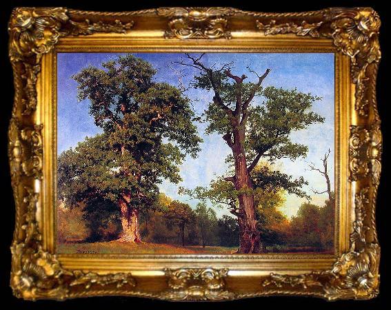 framed  Albert Bierstadt Pioneers_of_the_Woods, ta009-2