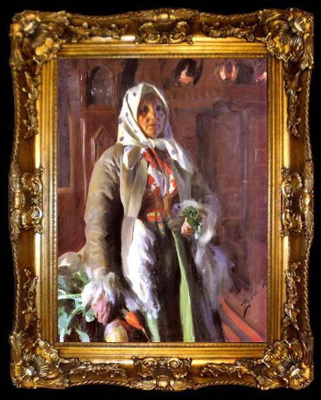 framed  Anders Zorn Portrait of Mona, ta009-2