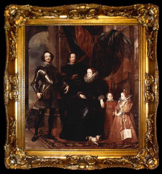 framed  Anthony Van Dyck Portrat der Familie Lomellini, ta009-2