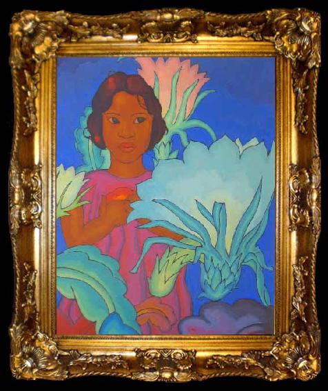 framed  Arman Manookian Polynesian Girl, ta009-2
