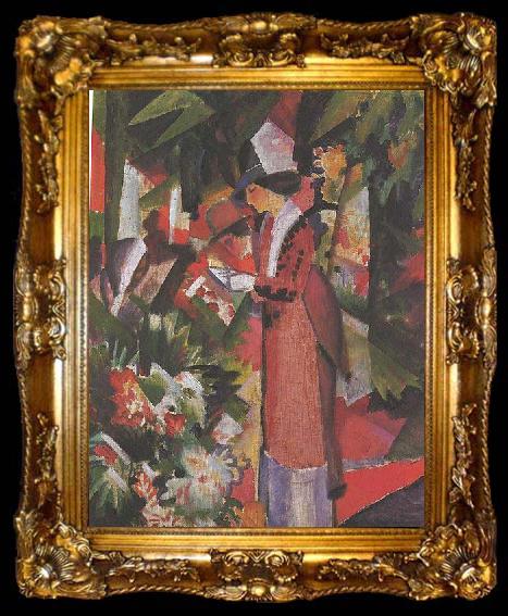 framed  August Macke Walk in flowers, ta009-2