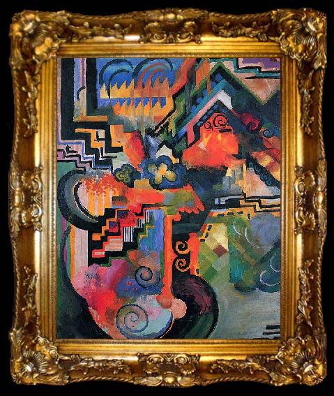 framed  August Macke Colored composition (Hommage to Johann Sebastian Bachh), ta009-2