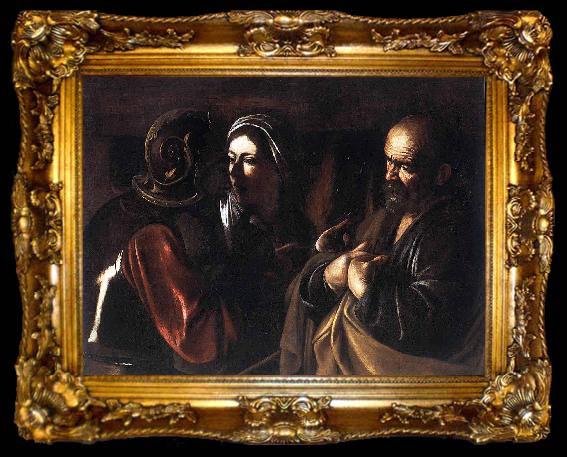 framed  Caravaggio Denial of Saint Peter, ta009-2