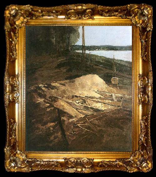 framed  Carl Schuch Sagegrube, ta009-2