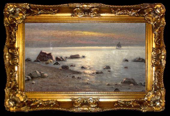 framed  Carl Wilhelm Barth Strand ved Ogne, Jaderen, ta009-2