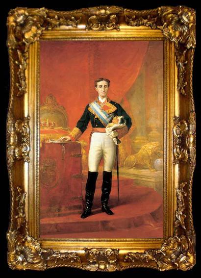 framed  Carlos de Haes Retrato de Alfonso XII con diecisiete anos, ta009-2