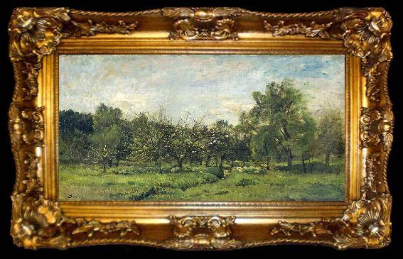 framed  Charles-Francois Daubigny Orchard, ta009-2