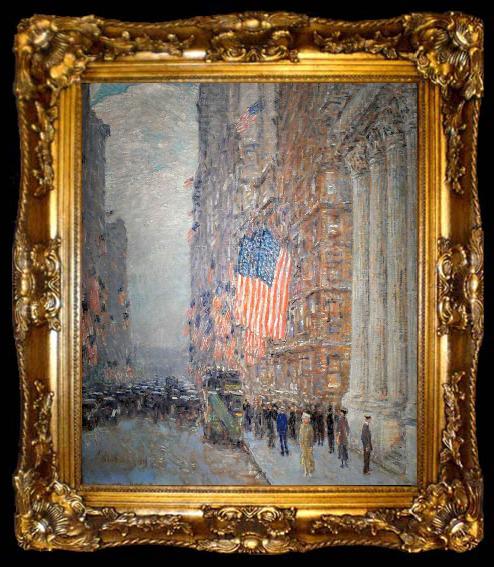 framed  Childe Hassam Flags on the Waldorf, ta009-2