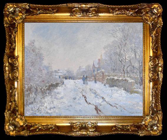 framed  Claude Monet Snow at Argenteuil, ta009-2