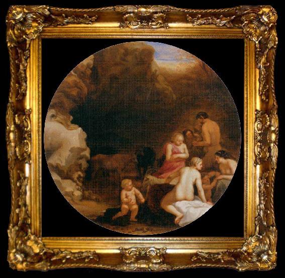 framed  Cornelis van Poelenburch Entrance of a Grotto, ta009-2