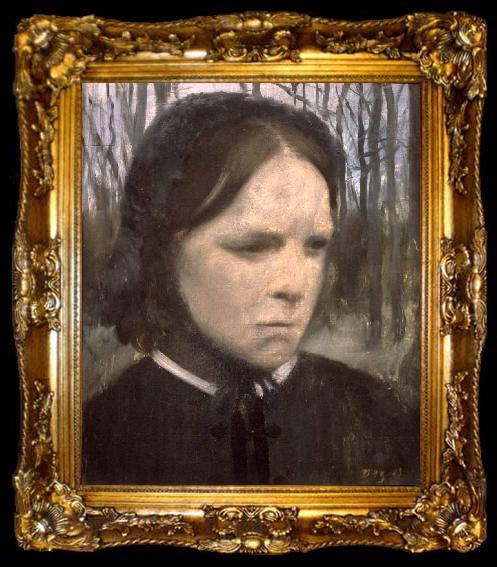 framed  Edgar Degas Portrait of Estelle Balfour, ta009-2
