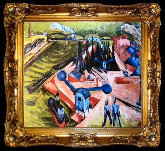 framed  Ernst Ludwig Kirchner Frankfurter Westhafen, ta009-2