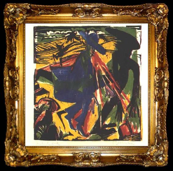 framed  Ernst Ludwig Kirchner Schlemihls entcounter with the shadow, ta009-2