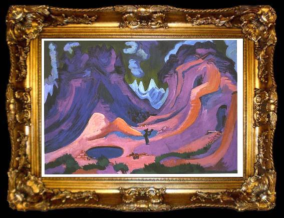 framed  Ernst Ludwig Kirchner The Amselfluh, ta009-2