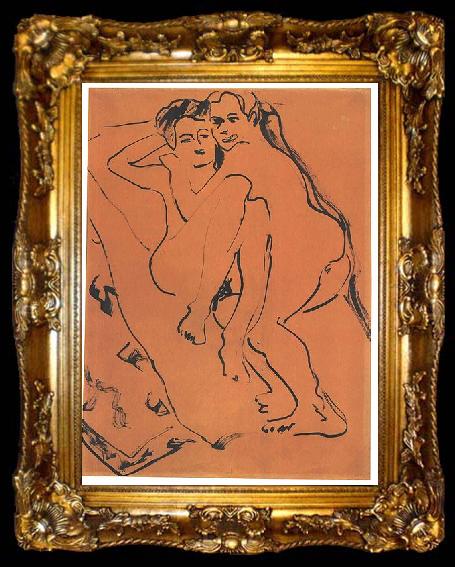 framed  Ernst Ludwig Kirchner Lovers, ta009-2