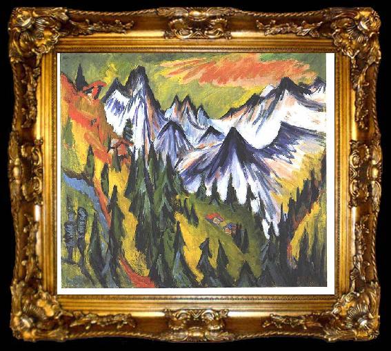 framed  Ernst Ludwig Kirchner mountain top, ta009-2
