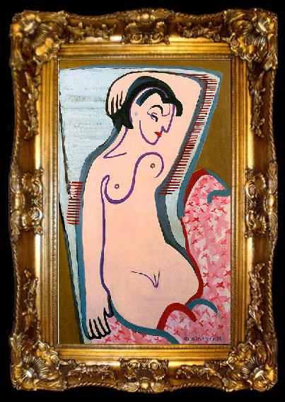 framed  Ernst Ludwig Kirchner Reclining female nude, ta009-2