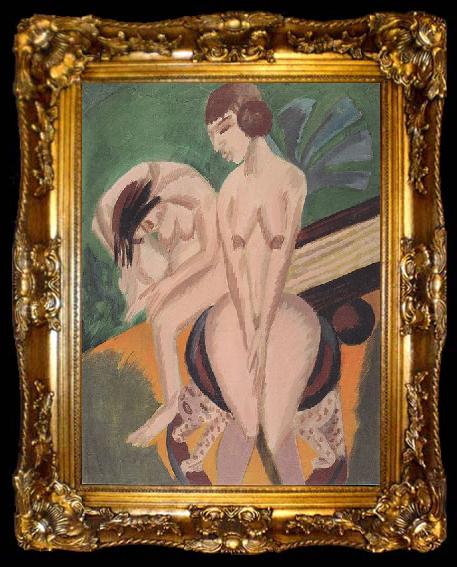framed  Ernst Ludwig Kirchner Zwei Akte im Raum, ta009-2