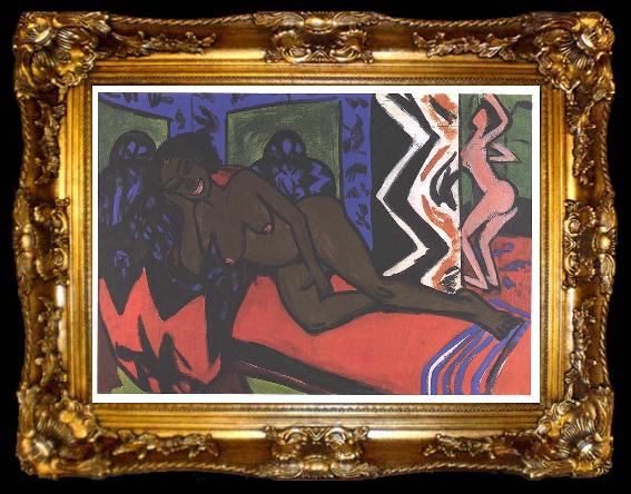 framed  Ernst Ludwig Kirchner Sleeping Nilly, ta009-2