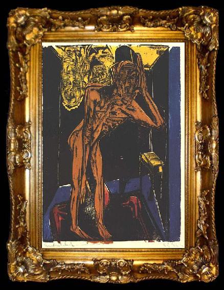 framed  Ernst Ludwig Kirchner Schlemihls in the loneliness of the room, ta009-2