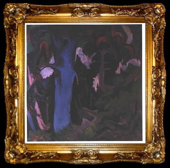 framed  Ernst Ludwig Kirchner The blue tree, ta009-2