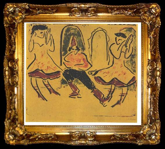 framed  Ernst Ludwig Kirchner Hungarian dance, ta009-2