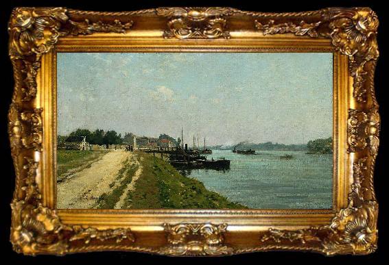 framed  Eugene Boudin Banks of the Seine, ta009-2