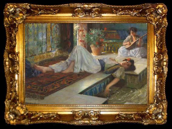 framed  Ferdinand Max Bredt Leisure of the odalisque, ta009-2